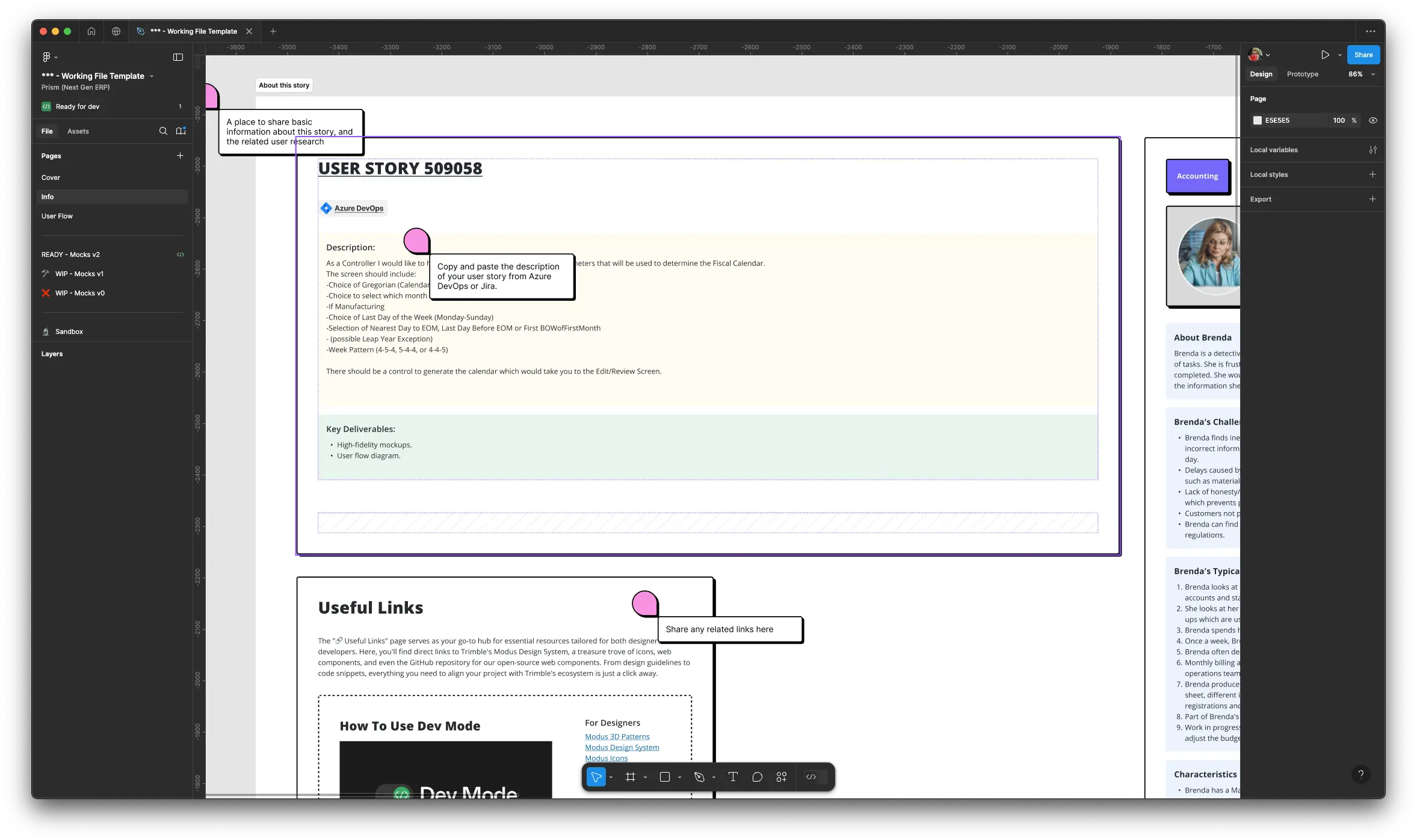 Info page of my figma template